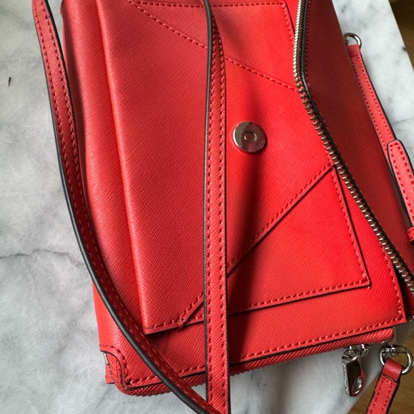 Rebecca Minkoff Red Saffiano Leather Leo Envelope Crossbody / Clutch - Picture 4 of 5